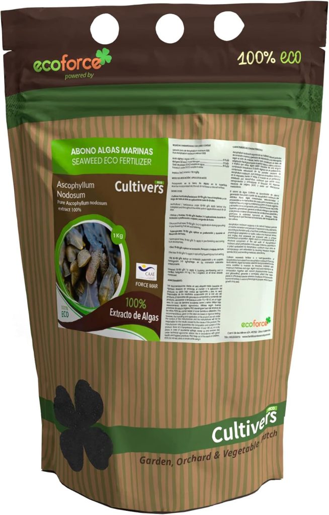 Envase de abono de algas marinas Ascophyllum nodosum Cultivers