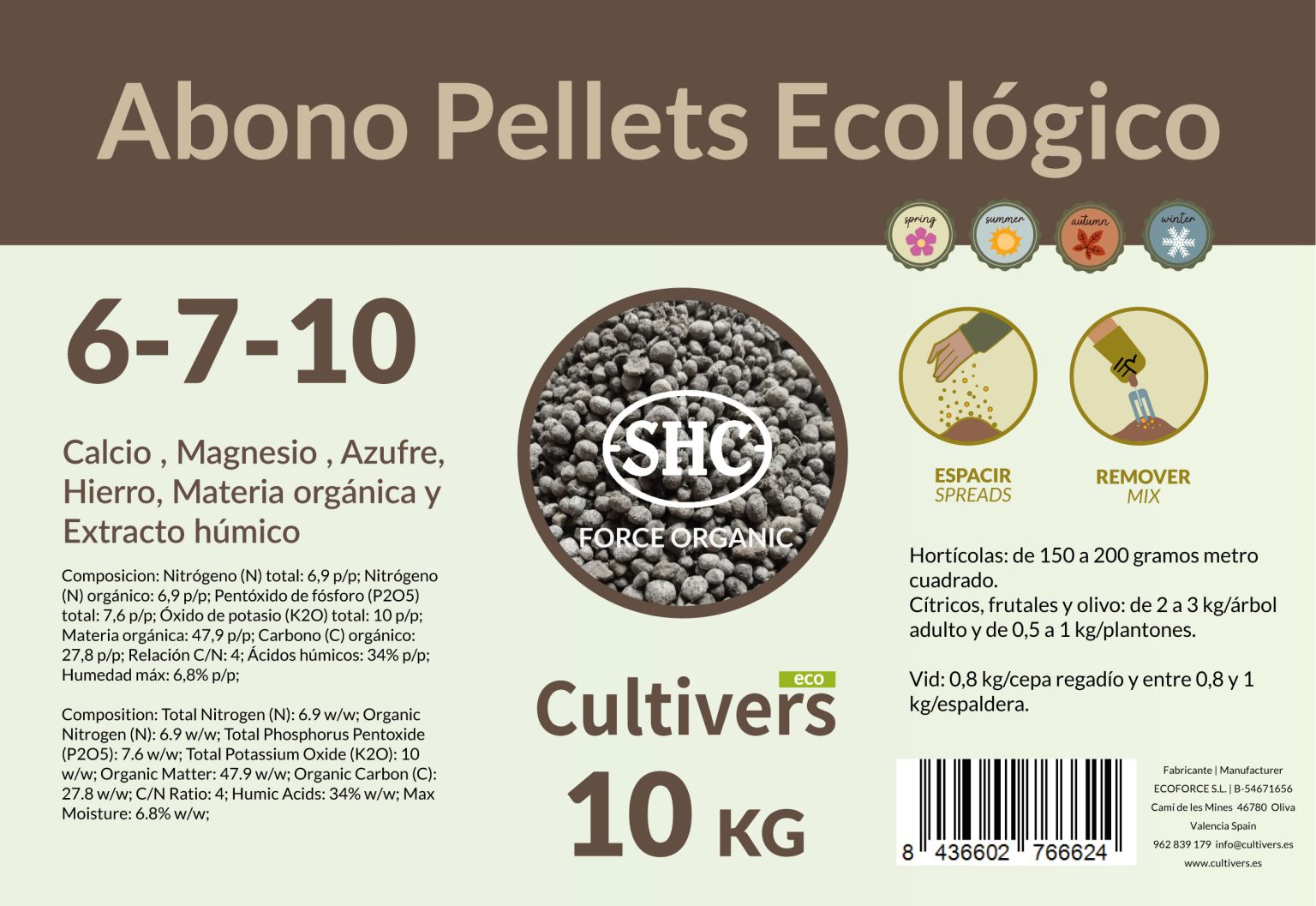 Abono Pellets Plantas 5 Abono Pellets Plantas - Imagen 5